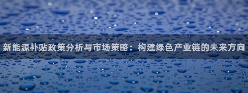 新宝gg 注册:新能源补贴政策分析与市场策略:构建绿色产业链